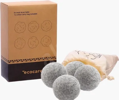 Image de ECOCARE : boules de séchage pour laine, couleur grise, lot de 6
