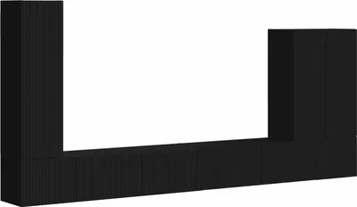 Productafbeelding van Wandmontagekast voor televisie, zwart, 6 stuks