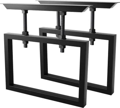 Obrázek produktu pro MetaloPro 2x Stolní nohy Eta Screw kovové, stabilní stolní podnože, stolní nohy černé, stolové podnože do jídelny, kovové nohy, výška 72 cm