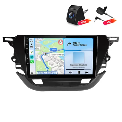 Obrázok produktu pre Autorádio s 4+64 GB pamäte, s kamerou a mikrofónom, pre Opel Corsa F (2019-2023), s funkciami Carplay, Android Auto, GPS navigáciou, Wi-Fi, Bluetooth, DAB+RDS, podporou volantu a 9-palcovým displejom
