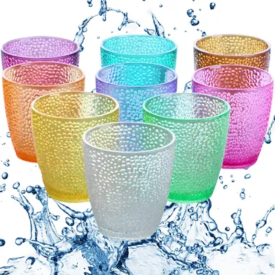 Trinkbecher 9 Stück 300 ml unzerbrechlich stapelbar farbig