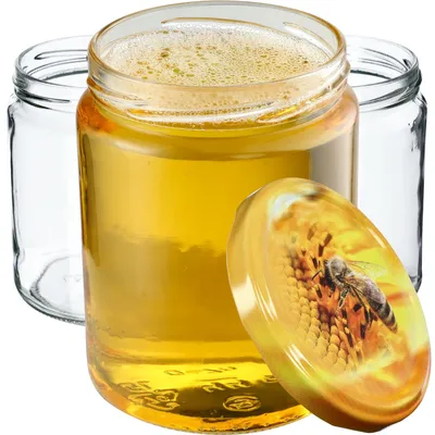 Produktbild von KADAX Einmachgläser mit Deckel "Maki", Marmeladengläser, Einweckgläser, 540 ml, Biene, 48 Stück