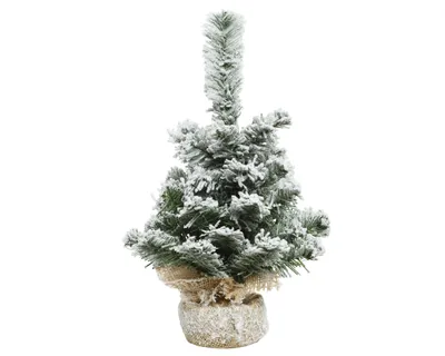 Produktbild von Tannenbaum künstlich im Jutesack 45cm Weiß / Grün