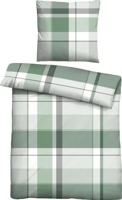 Produktbild von Traumhaft schlafen - Castell - Markenbettwäsche Feinbiber Bettwäsche 0306725 KARO GROß color: mint, size: 1x 135x200 cm + 1x 80x80 cm