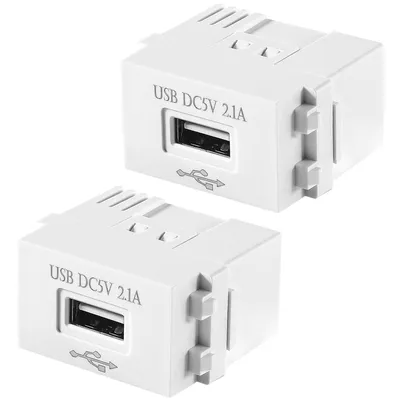 Produktbild von 2 Stück USB Stromversorgungsmodul, 220 V Steckdose auf 5 V Transformator, 2,1 A USB-Ladesteckdose Schaltadapter Für Smartphones & USB Geräte