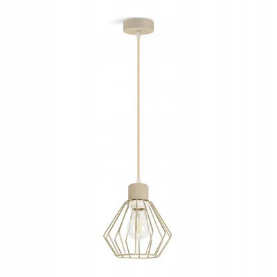 Produktbild von Luxolar - Led Pendelleuchte aus Metal Draht im Edison-Stil E27 60 W - Deckenlampe wohnzimmer, Beige Metal