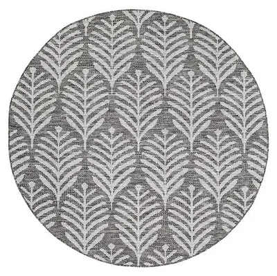 Zdjęcie produktu dla Dywan zewnętrzny okrągły - Summer Leaves Szary