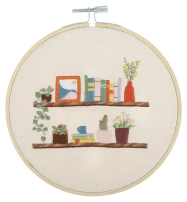 Stickerei-Set für Anfänger, 15 cm, Blumen, komplett