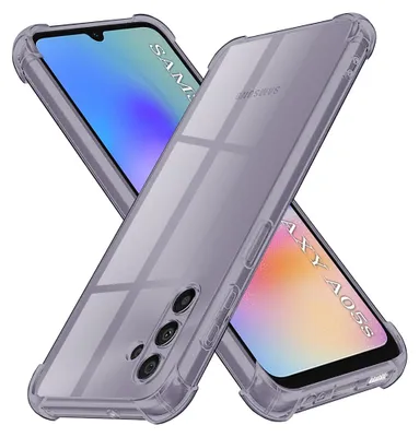 Produktbild von Techsuit – Stoßfeste transparente Silikonhülle für Samsung Galaxy A05s – rauchschwarz