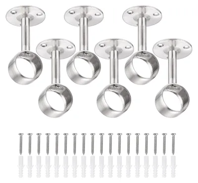 Gardinenstangenhalter 22 mm, Edelstahl, 6 Stück, silber