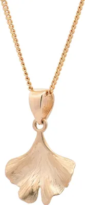 Produktbild von Anhänger Ginkgoblatt mit 1,1 mm Goldkette 42 cm 585-14 Karat Gold