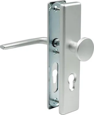 Image de Ferrure de sécurité pour porte d'entrée en aluminium, cylindre profilé, plaque latérale de 92 mm, plaque de sécurité