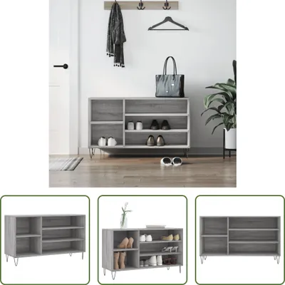 Produktbild von The Living Store Schuhregal Grau Sonoma 102x36x60 cm Holzwerkstoff