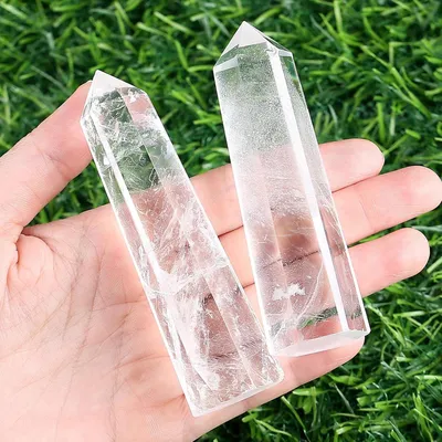 Obrázok produktu pre Krištáľová veža, liečivý kameň, 9-10 cm, 1 kus, priehľadný kryštál, kameň na meditáciu, zdroj energie