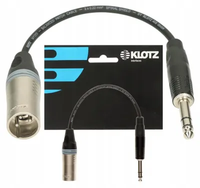 Obrázek produktu pro Adaptér KLOTZ XLR-BMP6.3, kabel s konektory XLR a stereo jack, délka 0,2 metru