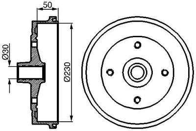 Obrázok produktu pre 2x brzdový bubon BOSCH 0 986 477 030 zadný pre VW KAEFER Kaefer Cabrio (15)