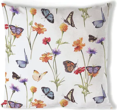 Productafbeelding van Ambiente, kussensloop met vlindermotief, 40x40 cm, wit