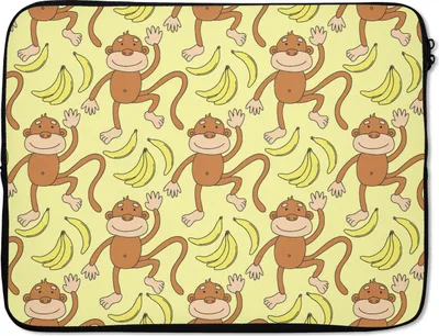 Produktbild von MuchoWow® Laptop Hülle 15 Zoll Muster - Affe - Banane Laptoptasche - Laptoptasche - Sleeve - Rundum-Schutz