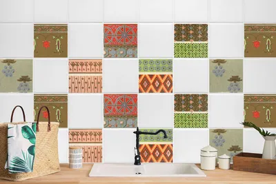 Produktbild von 24 Stück Laminierter Klebefolienset Wandfliesen für die Küche und Bad Selbstklebende Dekor 20 x 20 cm