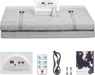 Obrázok produktu pre Saunová deka, regulácia teploty, prenosný dizajn, svetlosivá, 180x80cm