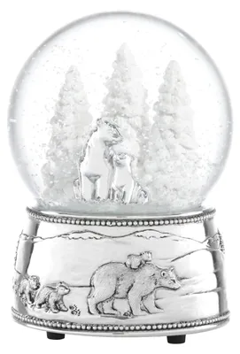 Schneekugel mit Eisbär & Jungen, 14,6 cm, mehrfarbig