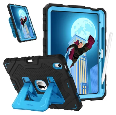 Produktbild von Fintie Kinder Hülle für iPad 11. Generation 2025 11 Zoll (A16), iPad 10. Generation 10.9 Zoll 2022 - robuste, stoßfeste Ganzkörper-Schutzhülle mit integriertem Ständer für Kinder, Schwarz/Blau