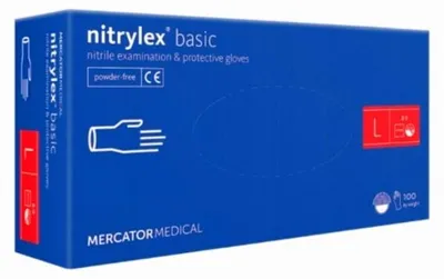 Produktbild von Mercator Medical Nitrylex Basic L Nitrilhandschuhe Blau
