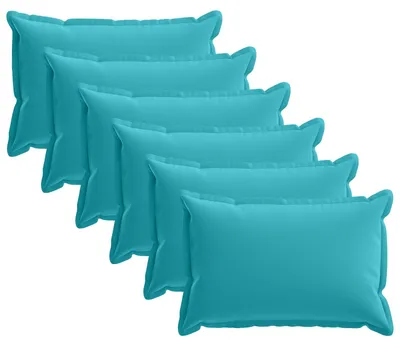 Productafbeelding van vidaXL Kussenhoezen, 6 stuks, HOUTEN, turquoise, 50 x 75 cm, polyester