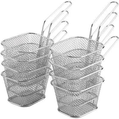 Produktbild von Solidchoice – Set aus 8 Edelstahl-Pommesfässern für Präsentation und Servierzwecke