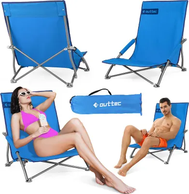 Obrázok produktu pre Outtec® Kempingová stolička - do 125 kg - Rybárska stolička, Skladacia stolička, Skladacia stolička, Záhradná stolička, Ľahká kempingová stolička, Plážová stolička na záhradu, balkón, pláž