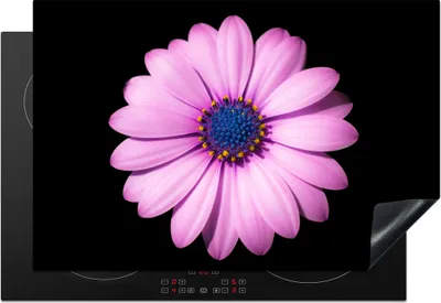 Produktbild von KitchenYeah© Herdabdeckplatte Gänseblümchen - Blume - Rosa , 76x51cm, Küche Deko, Glaskeramikkochfeld Herdabdeckung, Abdeckplatte fùr Kochfeld