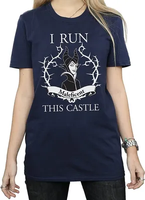 Produktbild von Maleficent - "I Run This Castle" T-Shirt für Damen BI822 (L) (Marineblau)