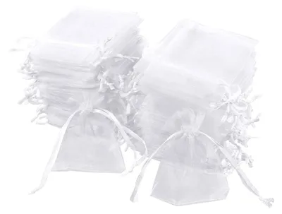 Obrázek produktu pro Organzové sáčky bílé - Bílá - 7 x 9 cm - 100 ks