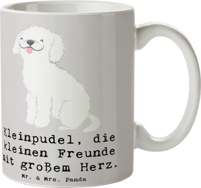 Produktbild von Mr. & Mrs. Panda Kaffeetasse Kleinpudel Liebe - Grau Pastell - Geschenk, Hunderassen Vielfalt, Pott, Trinkbecher, zu Hunden, Kaffeebecher, Beschreibung, Kuscheln, Tasse