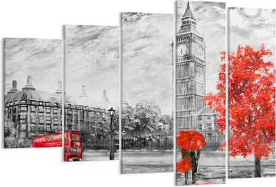 Produktbild von Bild auf Leinwand - Leinwandbild - London Bus - 150x100cm - Wand Bild - Wanddeko - Wandbilder - Leinwanddruck - Bilder - Kunstdruck - Wanddekoration - Leinwand bilder - Wandkunst - EG150x100-3866