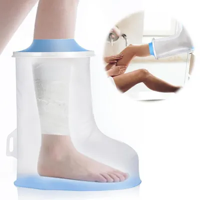 Produktbild von Duschschutz Fuß 40 CM Wasserdichter Rutschfest Gipsschutz Fuss für Dusche, Wiederverwendbarer Fußabdeckung Beim Duschen, Wundpflegezubehör