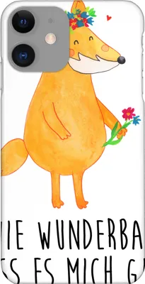 Produktbild von Mr. & Mrs. Panda Iphone 11 Handyhülle Fuchs Blumen - Weiß - Geschenk, Boho, Cover, Blume, Handy Case, Blumenliebe, Schutzhülle, Hülle, Freundin, Mich