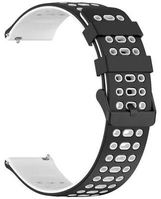 Image de Bracelet de montre, matériau silicone, longueur réglable, THdc-noir blanc, 22 mm-d