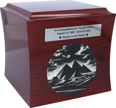 Produktbild von Urne Mit Den Pyramiden Von Gizeh. Urne Für Asche. Personalisiert