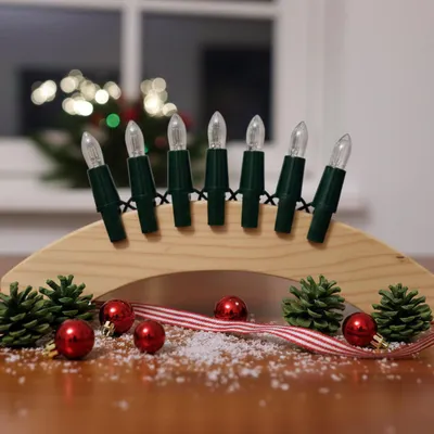 Produktbild von Original Narva Schwibbogenkette mit 7 Spitzkerzen Ersatz Lichterkette für Schwibbogen Riffelkerzen Beleuchtung warmweiß