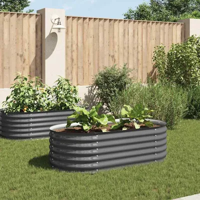 Produktbild von vidaXL Garten-Hochbeet 160x80x44 cm Verzinkter Stahl Grau