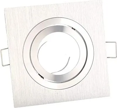 Obrázok produktu pre Zapustené bodové svietidlo GU10 Ø86 mm s otvorom otočným o 35° hliník vrátane pätice GU5.3 pre LED žiarovky 50 mm strieborná hranatá