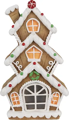 Produktbild von Clayre & Eef Lebkuchenhaus mit LED 24x11x41 cm Braun Kunststoff