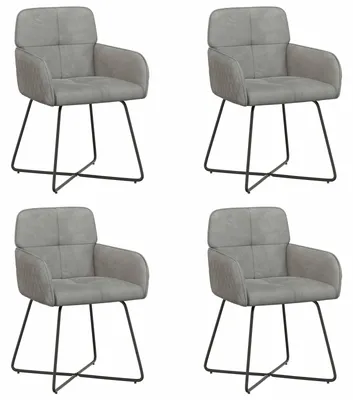 Produktbild von vidaXL Esszimmerstühle 4 stk. Samt Hellgrau 59 x 56,5 x 86 cm