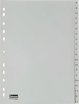 Obrázok produktu pre Zakladač A-Z / extra široký / 20 kusov / DIN A4 / z PP 120µ / farba: sivá