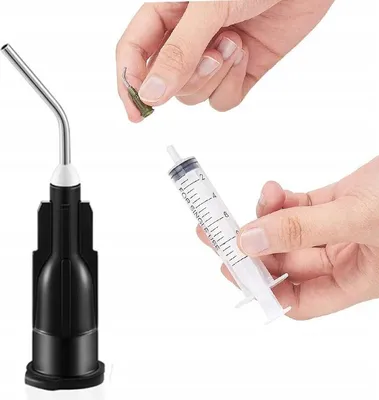 Productafbeelding van Doseernaald Gebogen 45° 19G – Herbruikbaar Precisie | Ø0,75mm Ø1,06mm L45mm | Laboratorium en Soldeerwerk