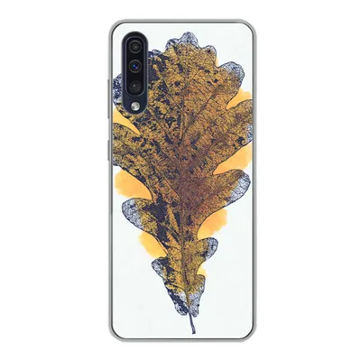 Produktbild von MuchoWow® Handyhülle Schutzhülle Hülle für Samsung Galaxy A30s Aquarell - Orange - Eichenblatt Silikon Softcase Handy Hülle - Karteninhaber