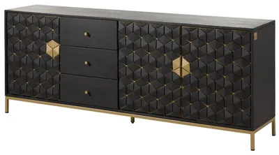 Produktbild von MASSIVMOEBEL24 Sideboard Mango 194x40x77 grau geölt DIAMOND #121