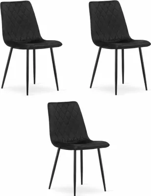 Produktbild von TURIN Stuhl - Schwarzer Samt x 3
