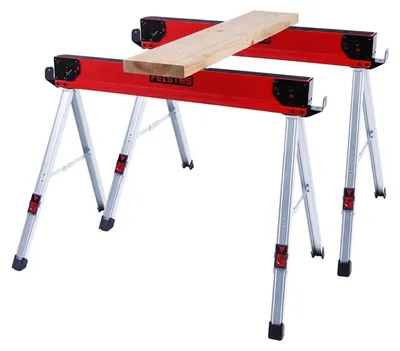 Zdjęcie produktu dla FEISTOS Forta Duo – składany metalowy stołek warsztatowy, zestaw 2 sztuk, nośność 500 kg